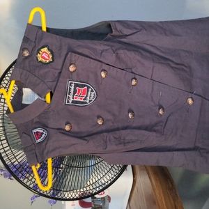 Gray blue vest with buttons down the front